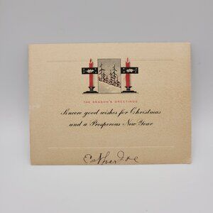 Vintage Christmas Greeting Card Signed Esther Collectible Holiday Crafting Retro